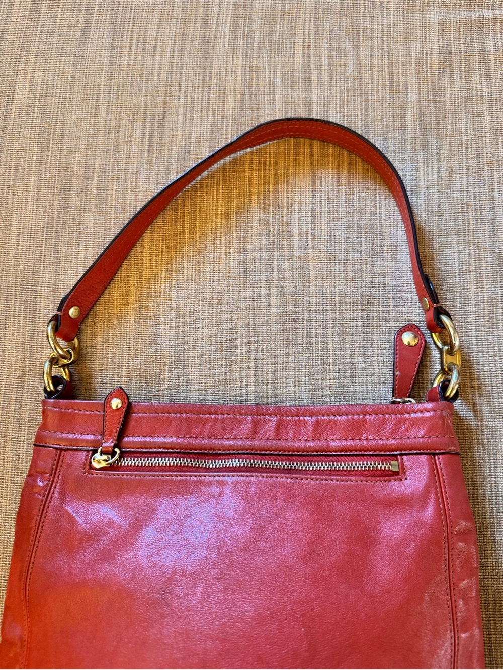Coach Y2K Orange Leather Shoulder Bag - Picture 7 of 11